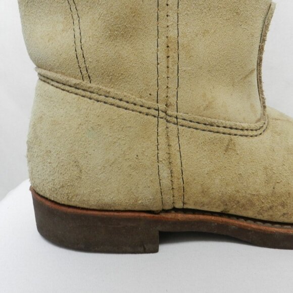 Red Wing 1188 Pecos Suede Steel Top pull-on boots Work Vintage USA Size Sz 7.5 - Picture 8 of 14